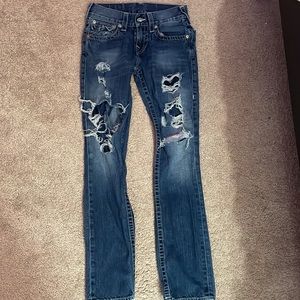 Size 27 true religion low rise straight leg jeans
